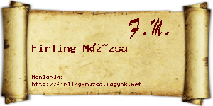 Firling Múzsa névjegykártya